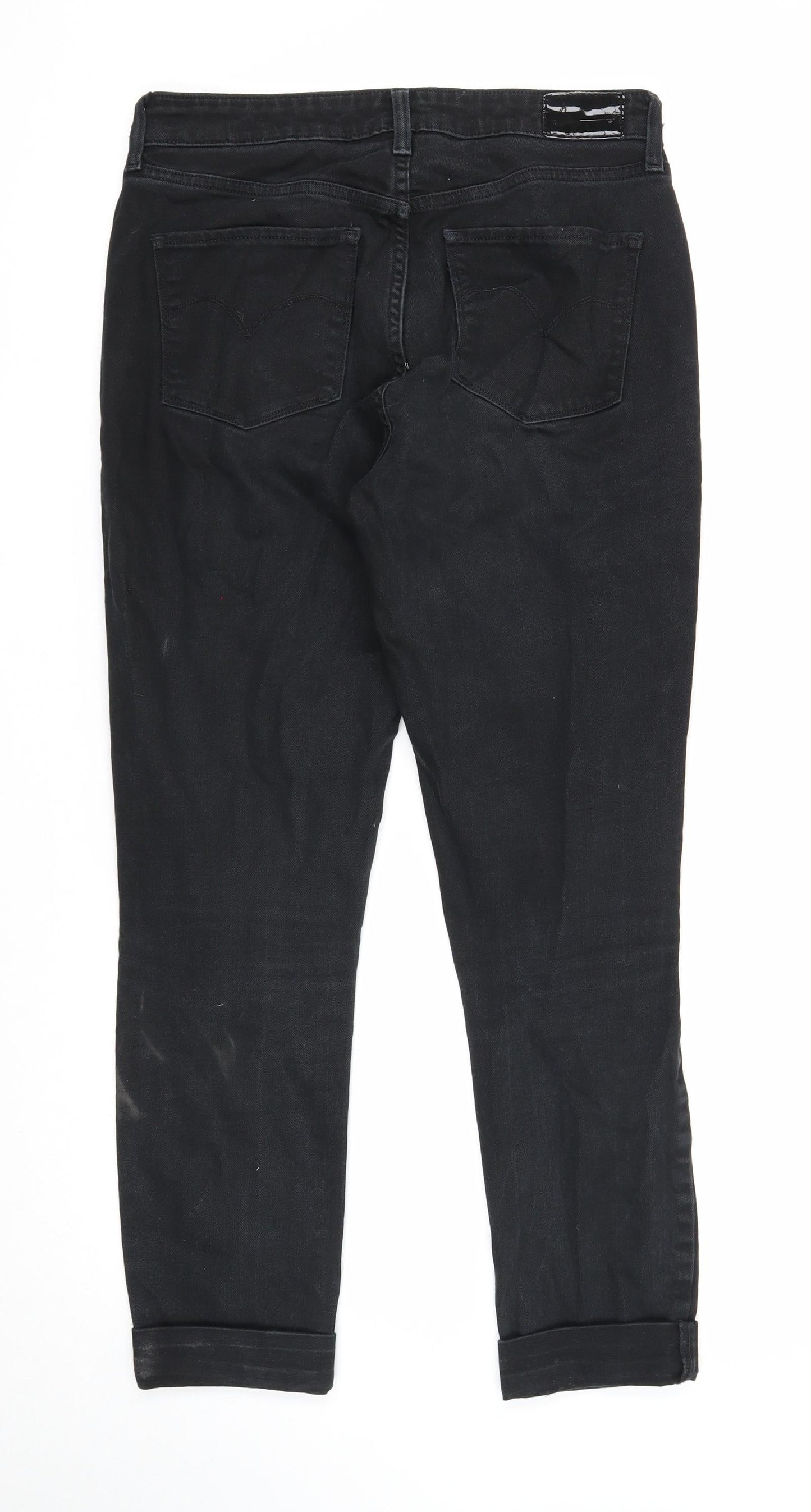 Womens UK Size 29 in Preworn Regular Fit Straight Black Jeans