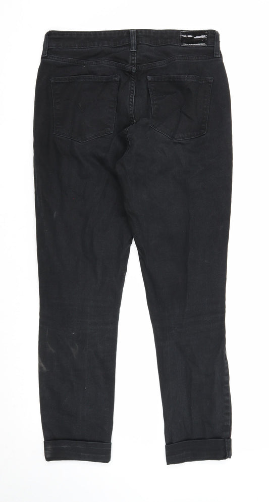 Womens UK Size 29 in Preworn Regular Fit Straight Black Jeans