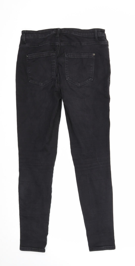 Only Womens Black Cotton Skinny Jeans Size L Regular Zip