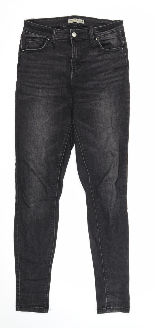 Denim & Co. Womens Black Cotton Skinny Jeans Size 12 Regular Zip