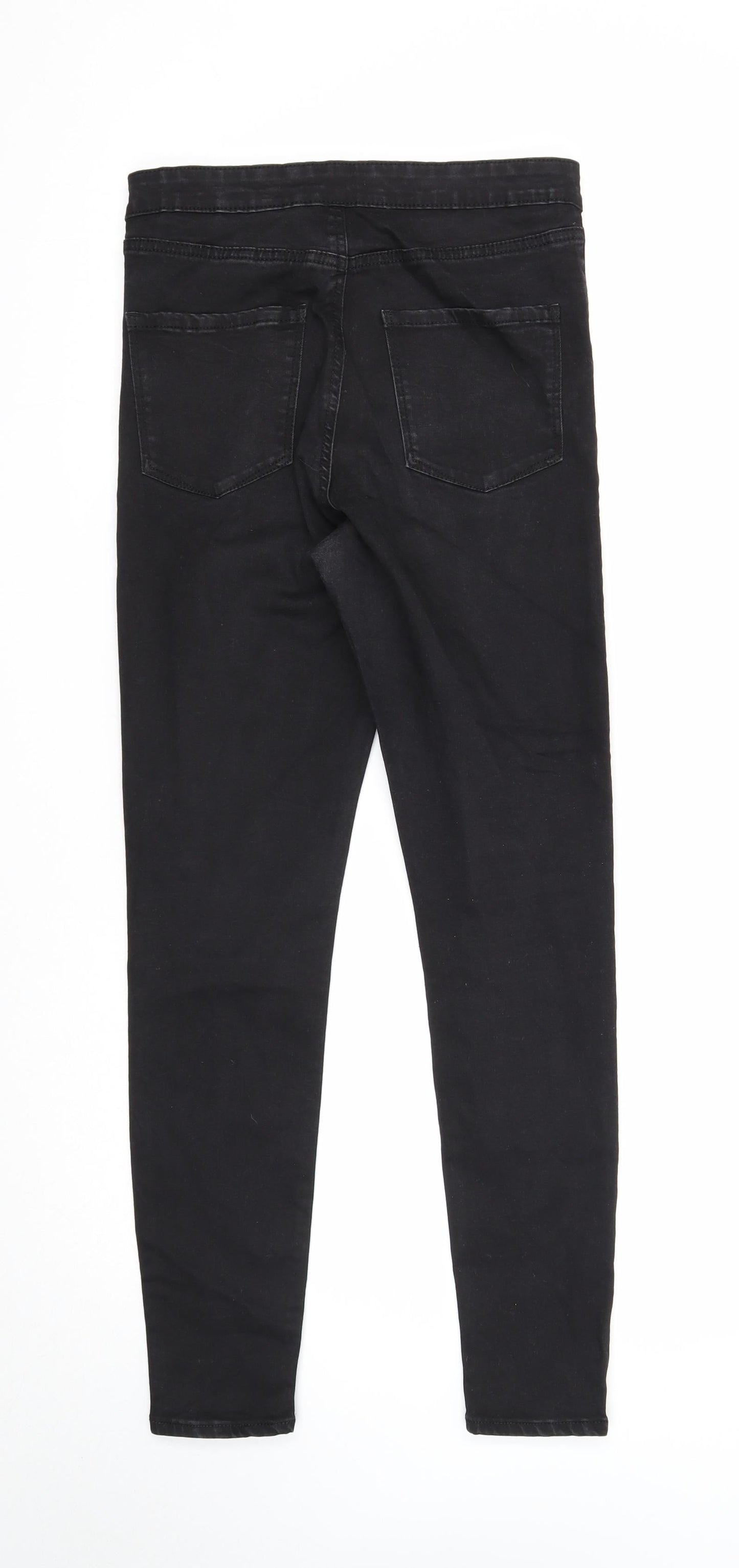 Denim & Co. Womens Black Cotton Skinny Jeans Size 12 Regular Zip