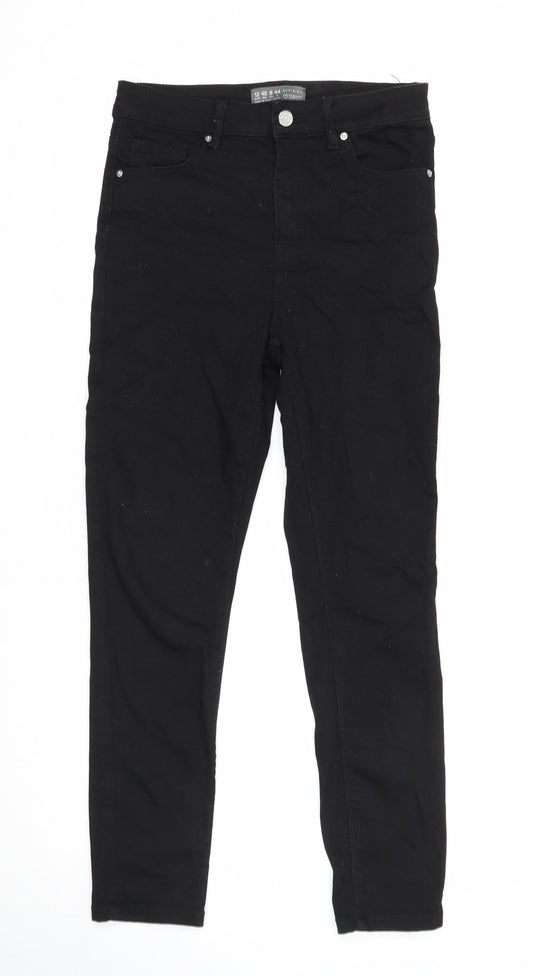 Denim & Co. Womens Black Cotton Skinny Jeans Size 12 Regular Zip