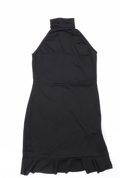 I SAW IT FIRST Womens Black Polyester Mermaid Size 12 Halter Button