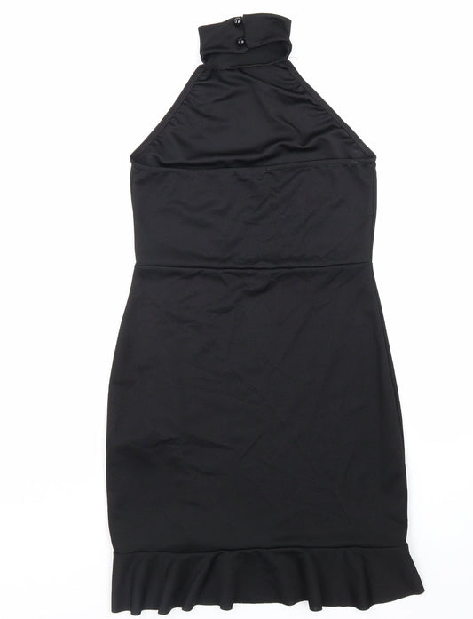 I SAW IT FIRST Womens Black Polyester Mermaid Size 12 Halter Button