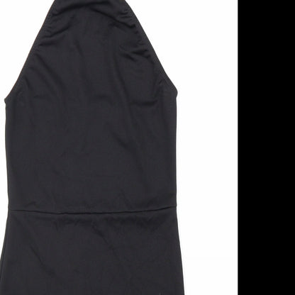 I SAW IT FIRST Womens Black Polyester Mermaid Size 12 Halter Button