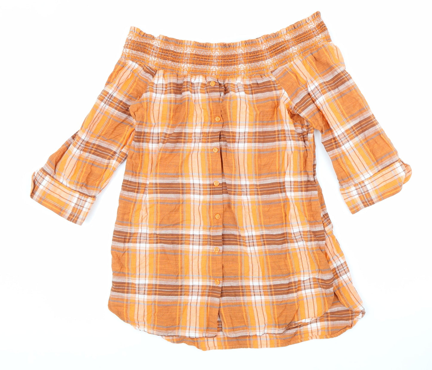 Womens UK Size 10 NEXT Orange Basic Blouse