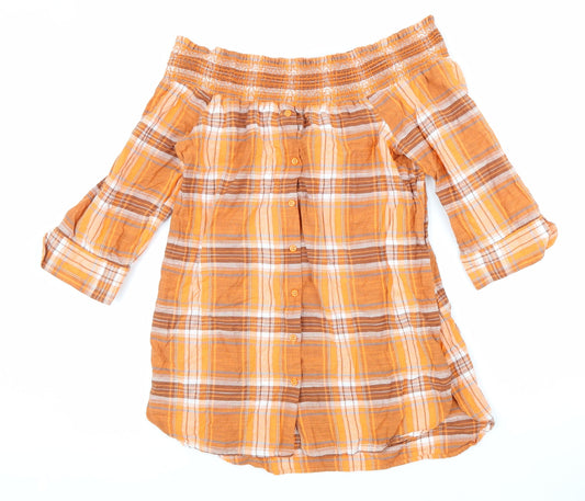 Womens UK Size 10 NEXT Orange Basic Blouse