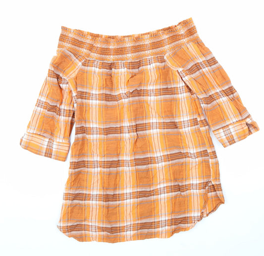 Womens UK Size 10 NEXT Orange Basic Blouse