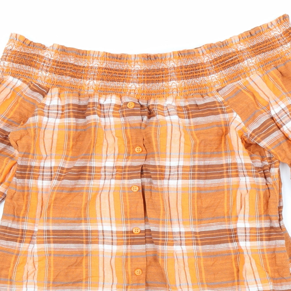 Womens UK Size 10 NEXT Orange Basic Blouse