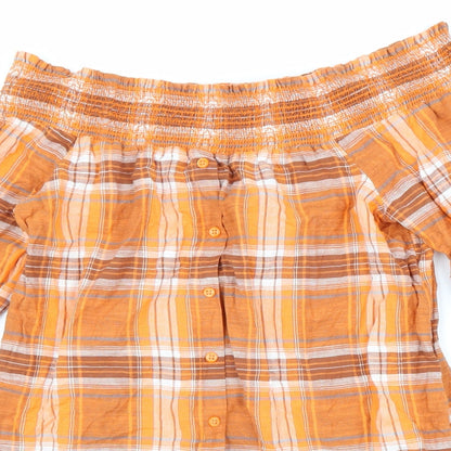 Womens UK Size 10 NEXT Orange Basic Blouse