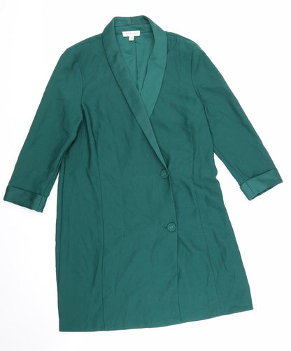 Womens UK Size 10 Warehouse Green Overcoat