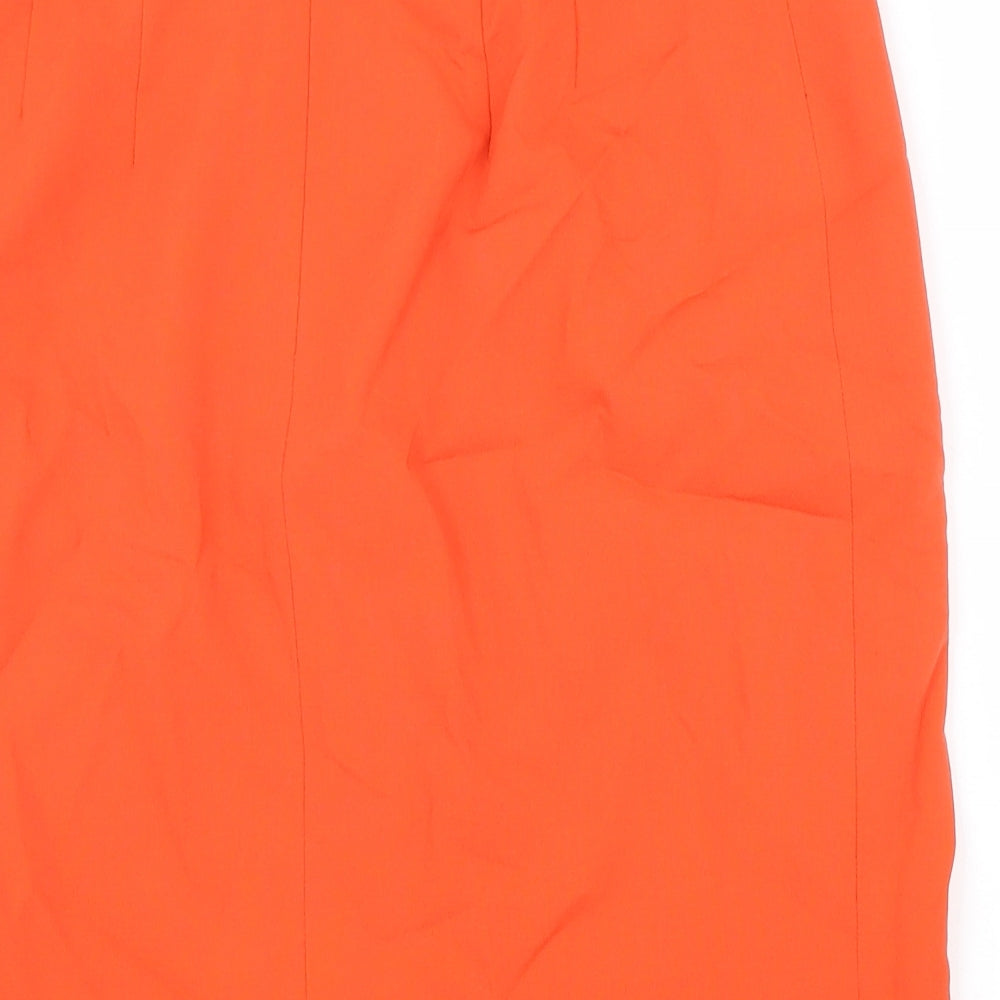 Laurèl Womens Orange Wool Straight & Pencil Skirt Size S Zip