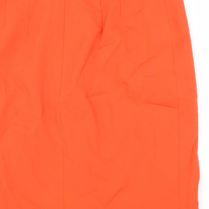 Laurèl Womens Orange Wool Straight & Pencil Skirt Size S Zip