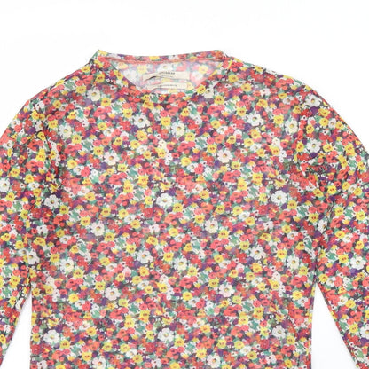 Womens UK Size M Pull&Bear Multicoloured Basic Blouse