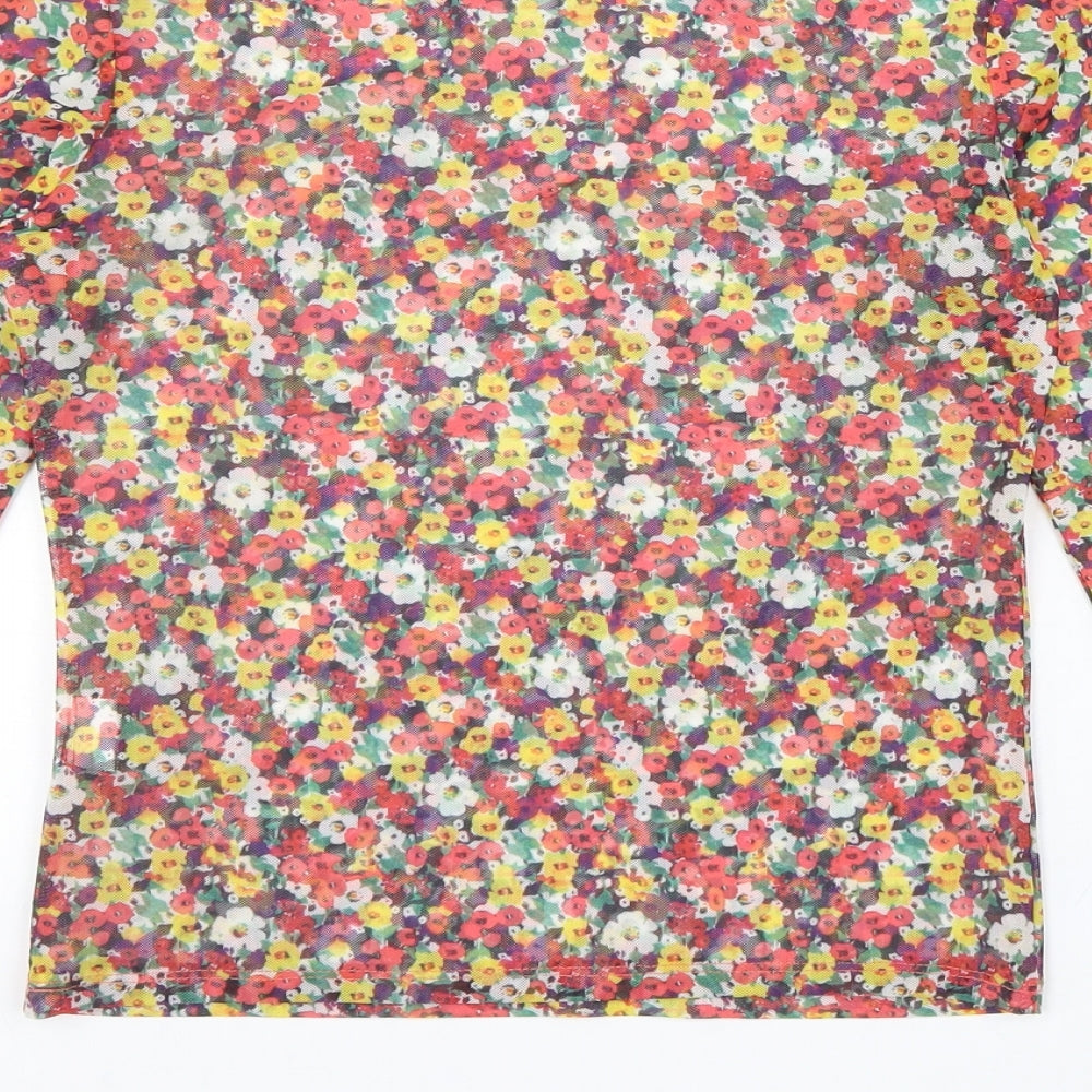 Womens UK Size M Pull&Bear Multicoloured Basic Blouse
