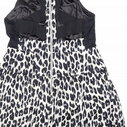 French Connection Womens Beige Animal Print Polyester Fit & Flare Size 16 Round Neck Zip - Leopard Pattern