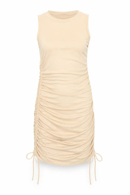 Superdown Womens Beige Polyester Bodycon Size 2XS Round Neck Drawstring