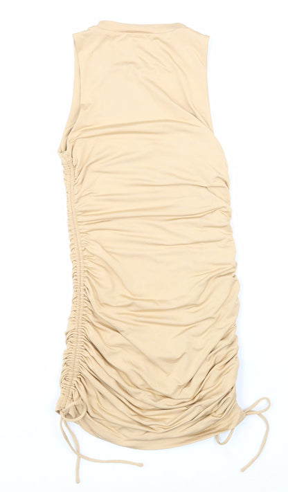 Superdown Womens Beige Polyester Bodycon Size 2XS Round Neck Drawstring