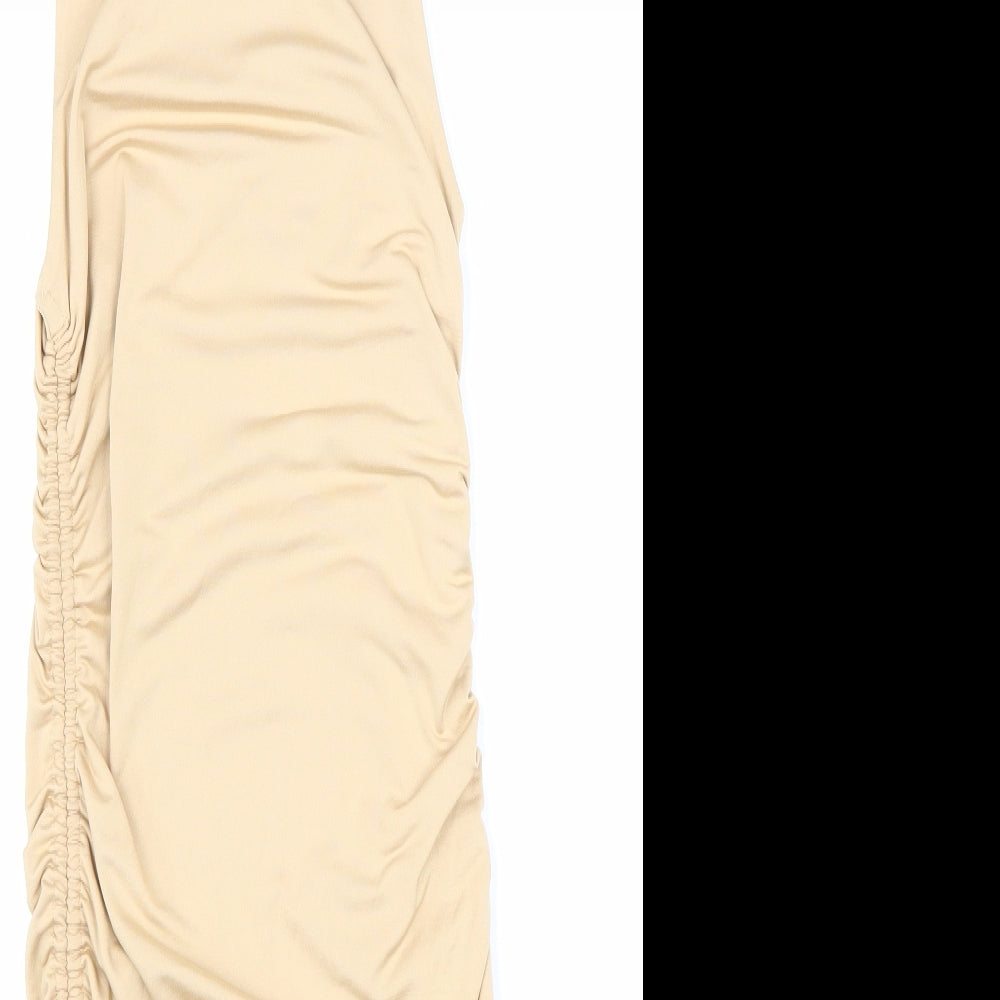 Superdown Womens Beige Polyester Bodycon Size 2XS Round Neck Drawstring