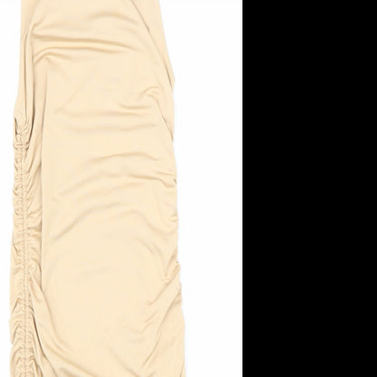 Superdown Womens Beige Polyester Bodycon Size 2XS Round Neck Drawstring