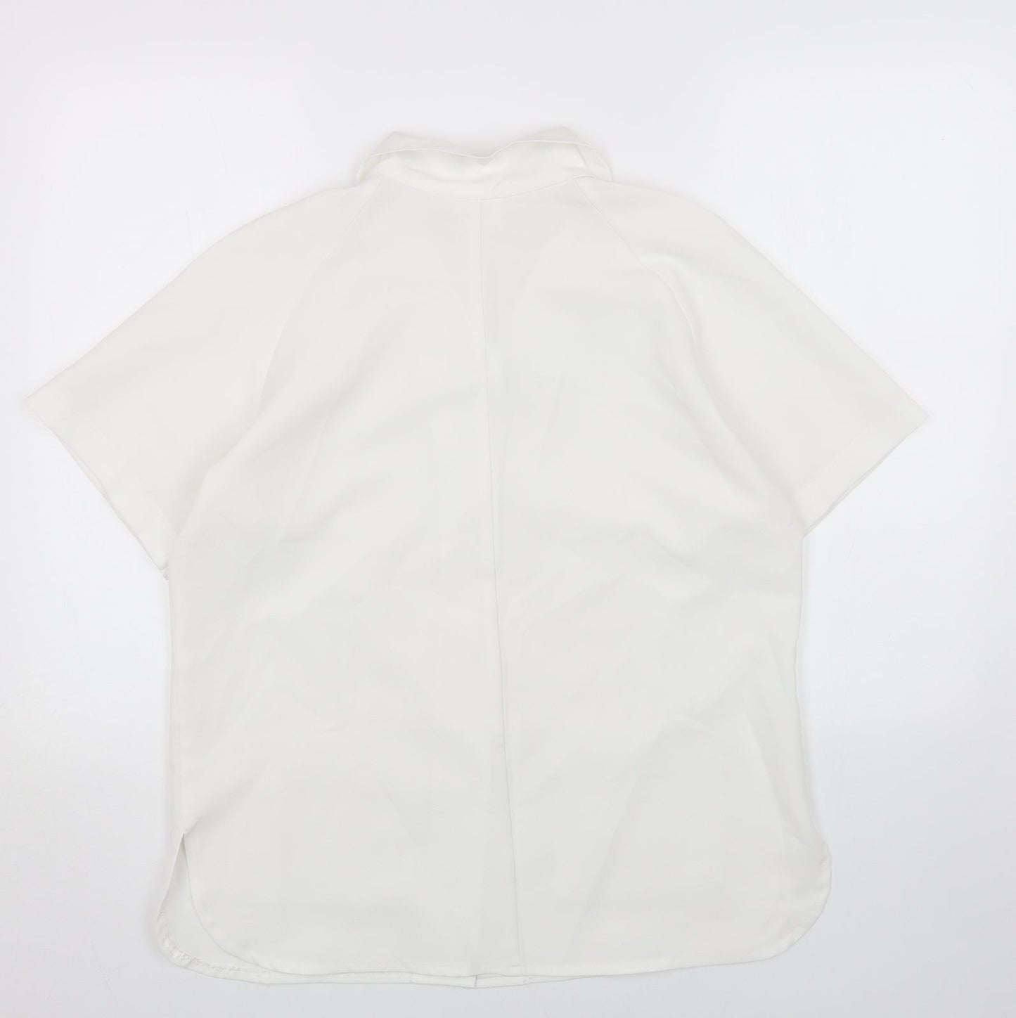 Matilda Jane Womens White Polyester Basic Button-Up Size 14 V-Neck