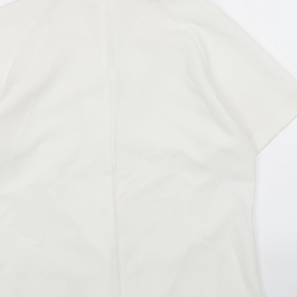 Matilda Jane Womens White Polyester Basic Button-Up Size 14 V-Neck