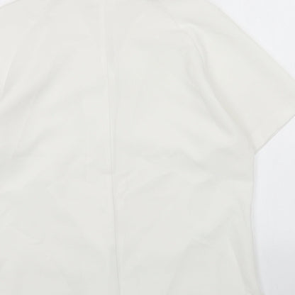 Matilda Jane Womens White Polyester Basic Button-Up Size 14 V-Neck