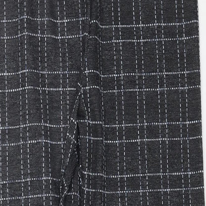 TU Womens Black Check Polyester Trousers Size 10 L27 in Regular