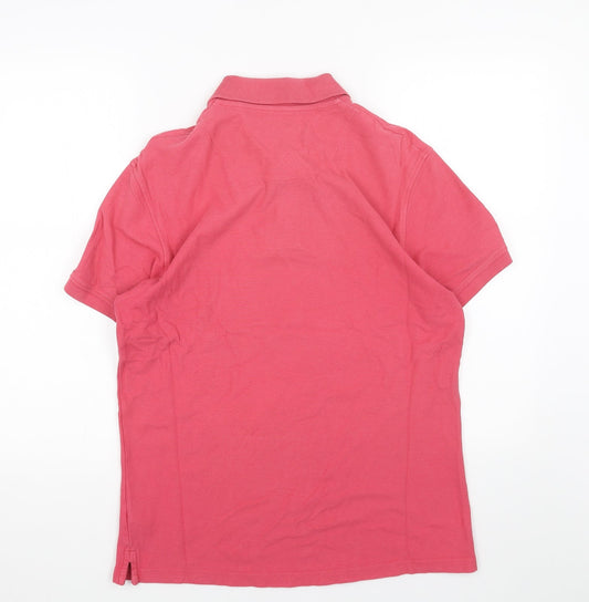 F&F Mens Red Cotton Polo Size M Collared Button