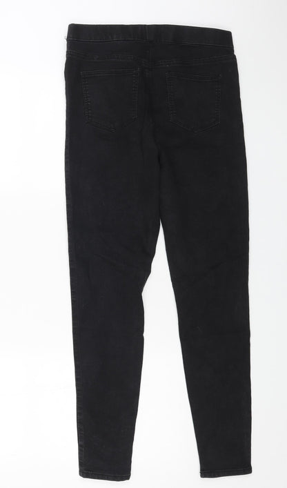 Papaya Womens Black Cotton Jegging Jeans Size 10 L26 in Regular