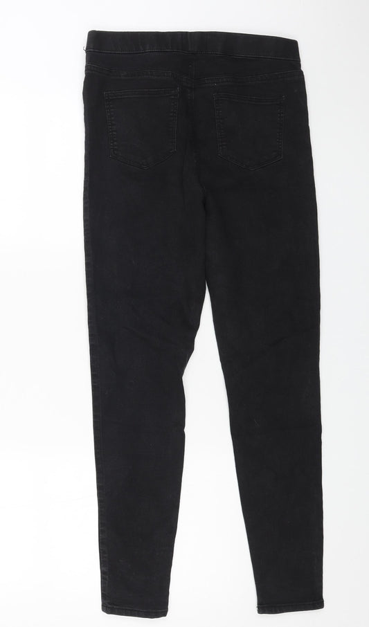 Papaya Womens Black Cotton Jegging Jeans Size 10 L26 in Regular