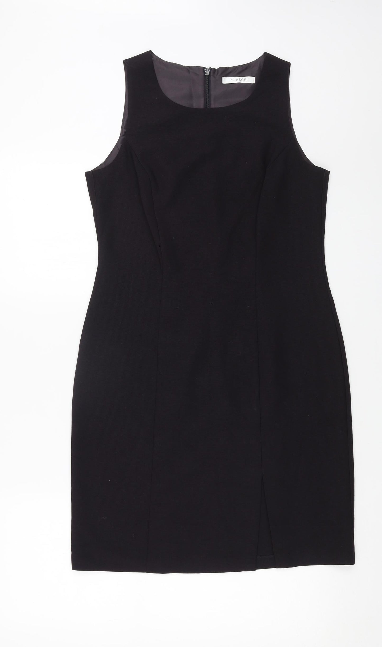 George Womens Purple Polyester A-Line Size 12 Round Neck Zip