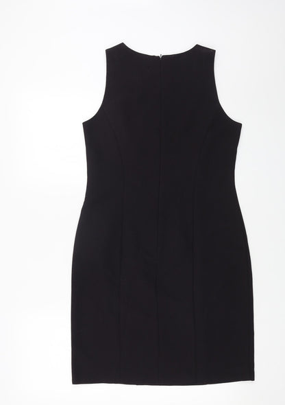 George Womens Purple Polyester A-Line Size 12 Round Neck Zip