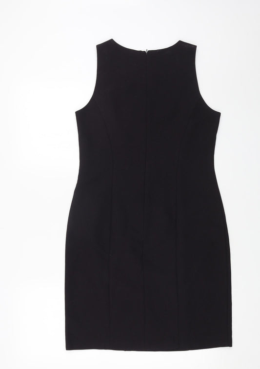 George Womens Purple Polyester A-Line Size 12 Round Neck Zip