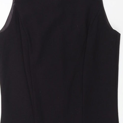 George Womens Purple Polyester A-Line Size 12 Round Neck Zip