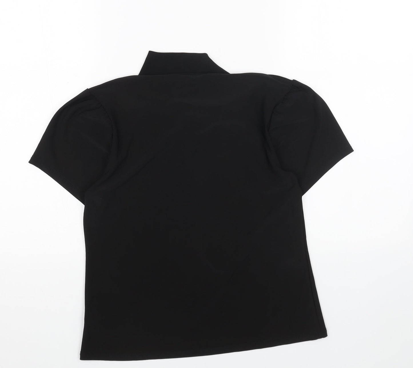 PROSPECT BLVD Womens Black Polyester Basic T-Shirt Size S Mock Neck