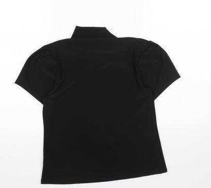 PROSPECT BLVD Womens Black Polyester Basic T-Shirt Size S Mock Neck