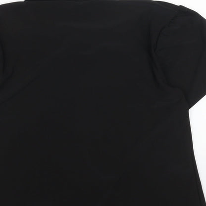 PROSPECT BLVD Womens Black Polyester Basic T-Shirt Size S Mock Neck