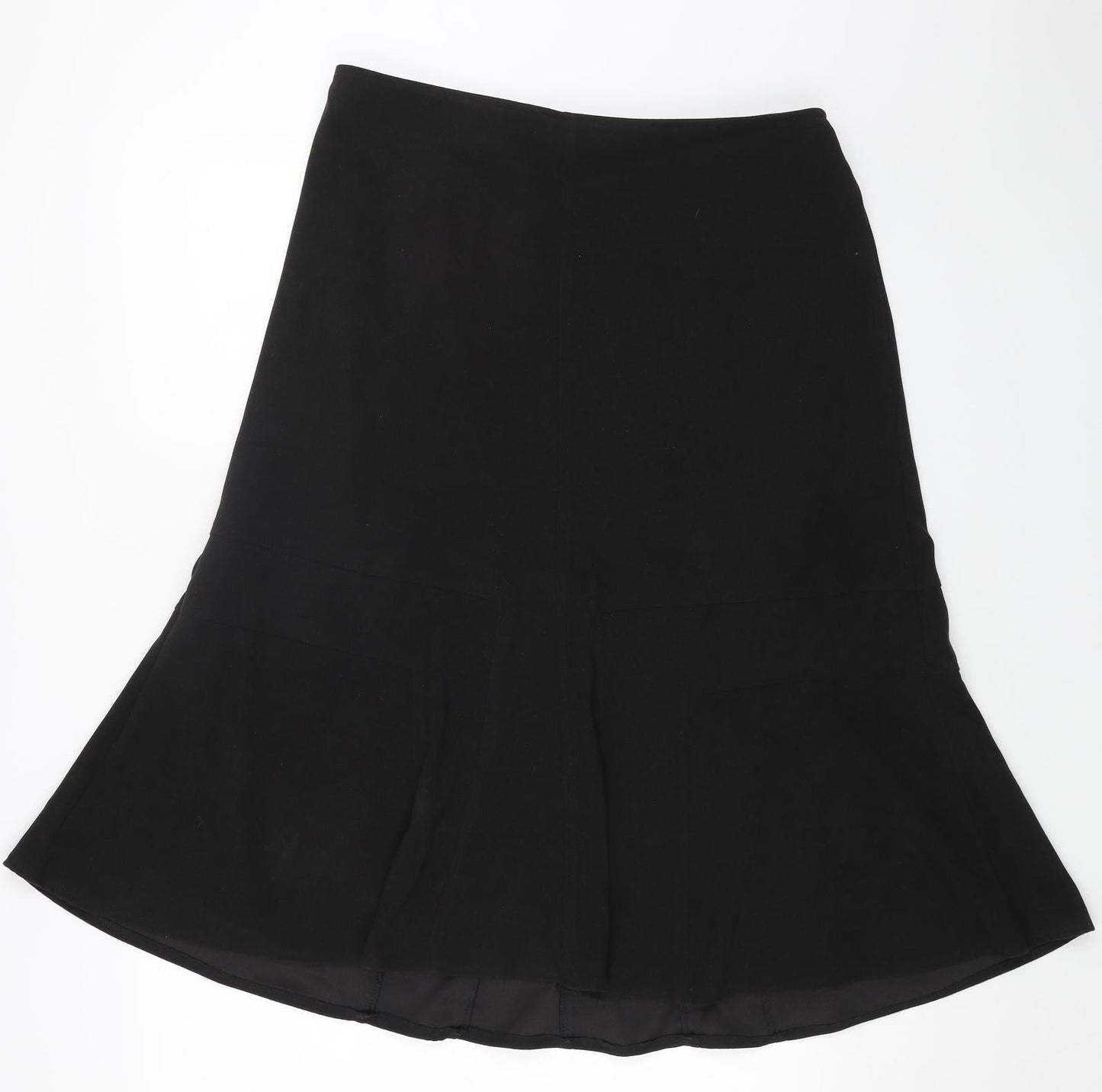 Classic Womens Black Polyester Swing Skirt Size 18