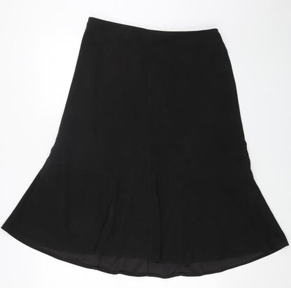 Classic Womens Black Polyester Swing Skirt Size 18