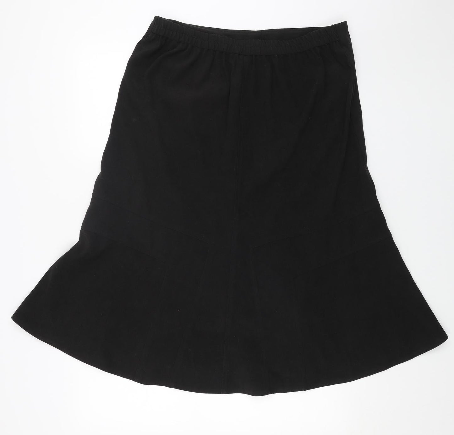 Classic Womens Black Polyester Swing Skirt Size 18