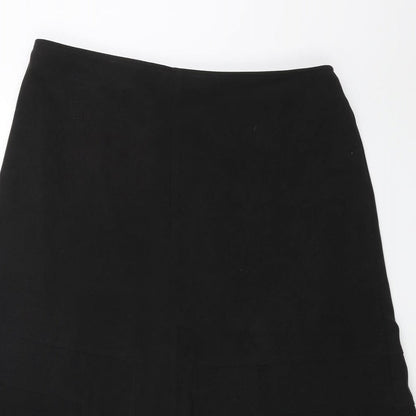 Classic Womens Black Polyester Swing Skirt Size 18