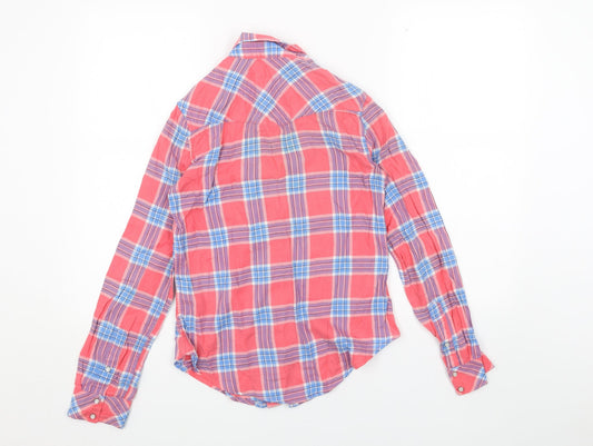 Womens UK Size XS Hollister Pink Basic Button-Up