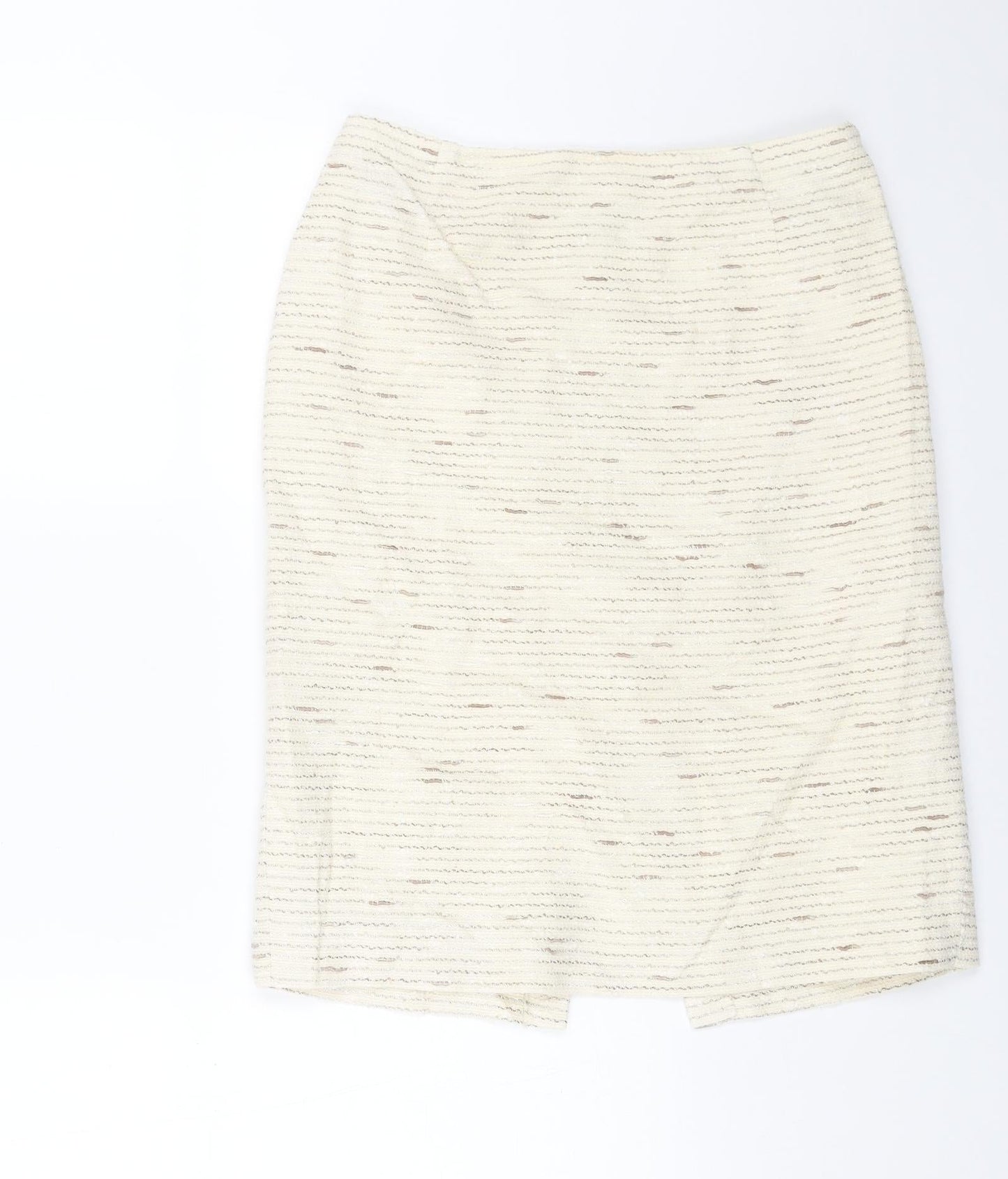 Mint Velvet Womens White Cotton Straight & Pencil Skirt Size 12 Zip
