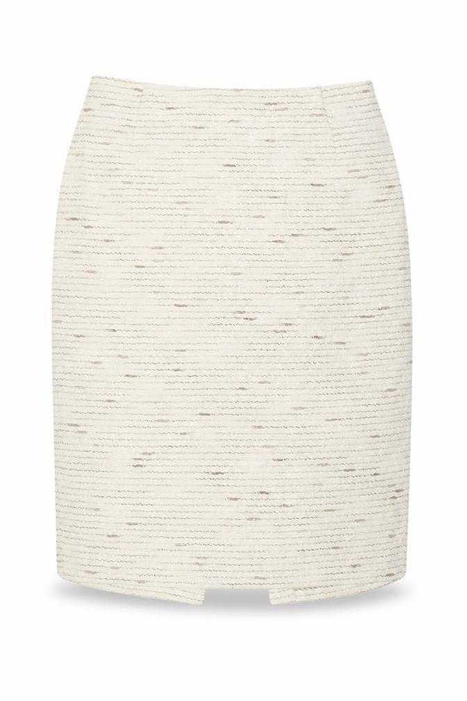 Mint Velvet Womens White Cotton Straight & Pencil Skirt Size 12 Zip
