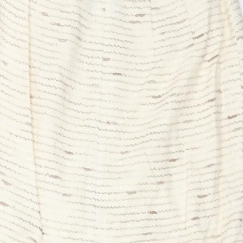 Mint Velvet Womens White Cotton Straight & Pencil Skirt Size 12 Zip