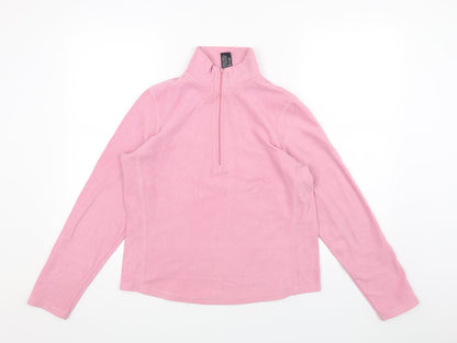 Gap Womens Pink Polyester Pullover Sweatshirt Size M Zip