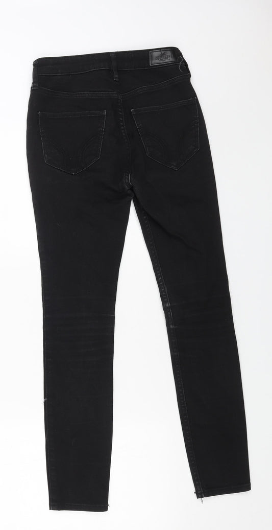 Hollister Mens Black Cotton Straight Jeans Size 24 in L26 in Regular Button