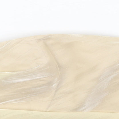 Minuet Womens Gold Polyester Cropped Blouse Size 14 Off the Shoulder - Bandeau Corset Top