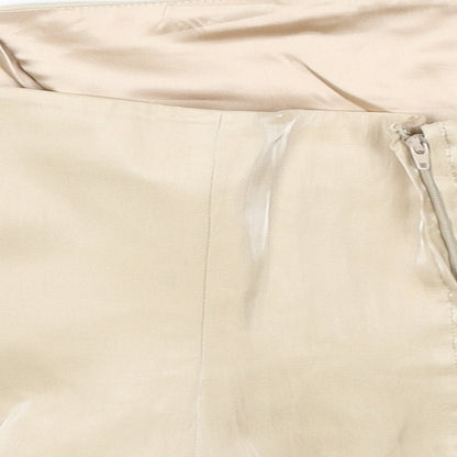 Minuet Womens Gold Polyester Cropped Blouse Size 14 Off the Shoulder - Bandeau Corset Top